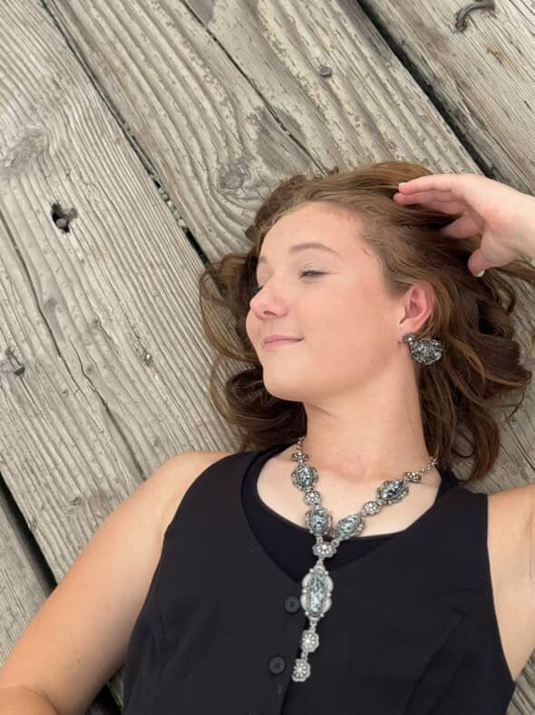 White Buffalo Style Western Lariat - 24" Statement Necklace